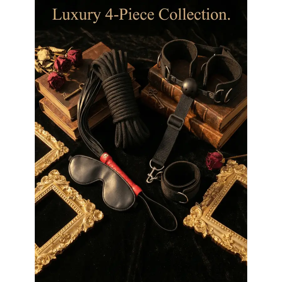 Juego de Bondage y Restricción de 4 Piezas | Kit de Iniciación BDSM para Parejas con Arnés Integrado, Cuerda Shibari, Látigo y Antifaz's photo #4