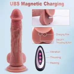 Consolador con ventosa vibrador telescópico — imagen 4