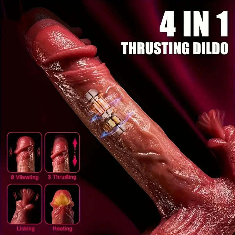 Dildo con Ventosa Vibrador, Estimulador y Telescópico 4 en 1's photo #1