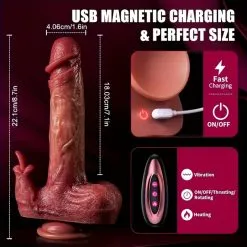 Dildo con Ventosa Vibrador, Estimulador y Telescópico 4 en 1's photo #1
