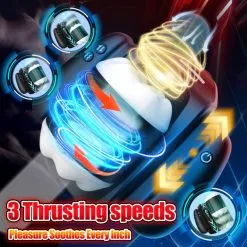 Masturbador masculino telescópico, 10 frecuencias de vibración, 3 velocidades y soporte para teléfono's photo #1