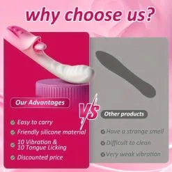 Dildo Rosa 4 en 1 con Lengua y Estimulación Punto G's photo #3