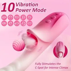 Dildo Rosa 4 en 1 con Lengua y Estimulación Punto G's photo #4