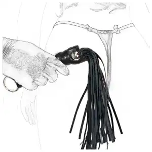 Látigo Flogger de Cuero para BDSM y Juego Sensorial | Juguete de Azotes Manual (41.5 cm) miniatura 4
