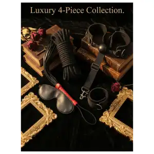 Juego de Bondage y Restricción de 4 Piezas | Kit de Iniciación BDSM para Parejas con Arnés Integrado, Cuerda Shibari, Látigo y Antifaz miniatura 5