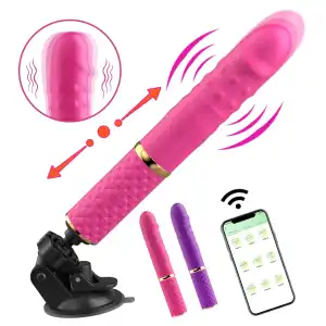 Vibrador Telescópico con Ventosa y Control por App | Estimulador de Punto G miniatura 1