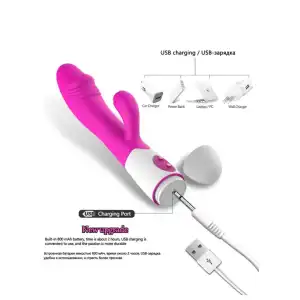 Vibrador de conejito estimulador de clítoris carga USB miniatura 1