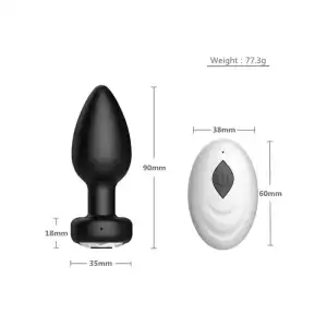 Plug Anal vibrador con mando inalámbrico carga USB miniatura 3