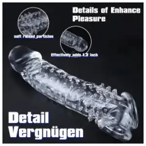Funda extensora de pene transparente y potenciador del grosor miniatura 4