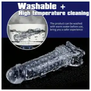Funda extensora de pene transparente y potenciador del grosor miniatura 5