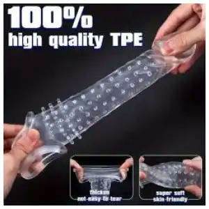 Funda extensora de pene transparente y potenciador del grosor miniatura 6