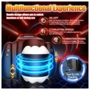 Masturbador masculino telescópico, 10 frecuencias de vibración, 3 velocidades y soporte para teléfono miniatura 5